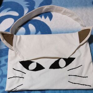 ハンドメイド 猫耳付きトートバッグ
