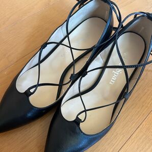 Spick & Span レースアップパンプス 黒 24cm レディース