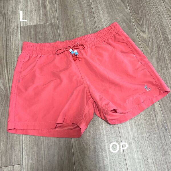 OP Lサイズ サーモンピンク ハーフ サーフパンツ サンウエア 水着