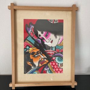 絵画 額縁付き 和柄風アート