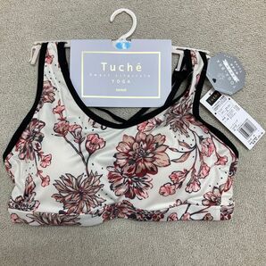 新品 GUNZE Tuche ハーフトップ 下着 花柄 Lサイズ ヨガブラ ヨガウェア 吸汗速乾 スポーツブラ