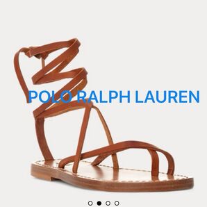 ポロラルフローレン レースアップ サンダル レザー フラットサンダル POLO RALPH LAUREN
