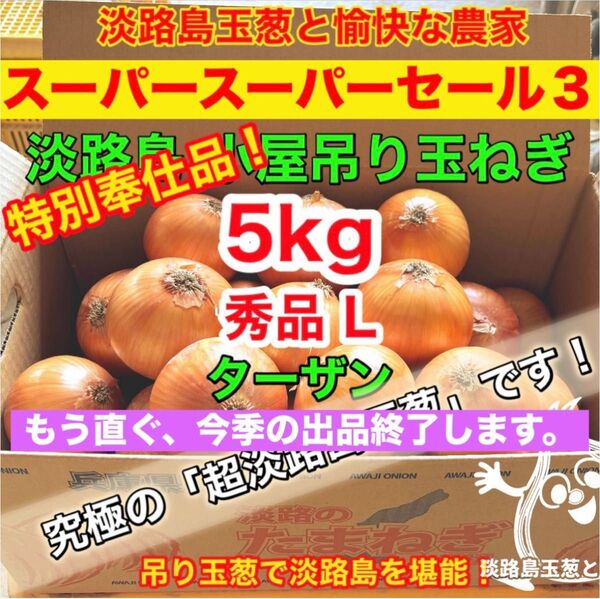 <特別価格L5kg>淡路島産 玉ねぎ ターザン 玉葱 タマネギ