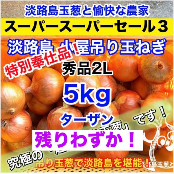 残りわずか!<特別価格5kg>淡路島産 玉ねぎ ターザン 玉葱 タマネギ