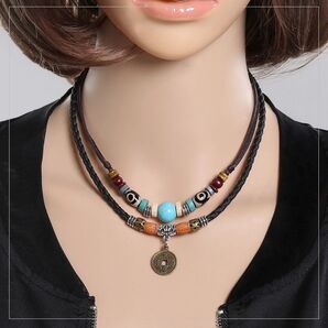 ターコイズ ネックレス ナバホ族 アクセサリー インディアンジュエリー 新品未使用 ユニセックス 男女兼用 アメカジ