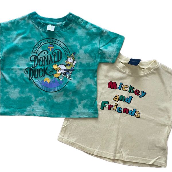 ディズニー Tシャツ 90 & ドナルド Tシャツ 80セット しまむら バースデイ 半袖Tシャツ