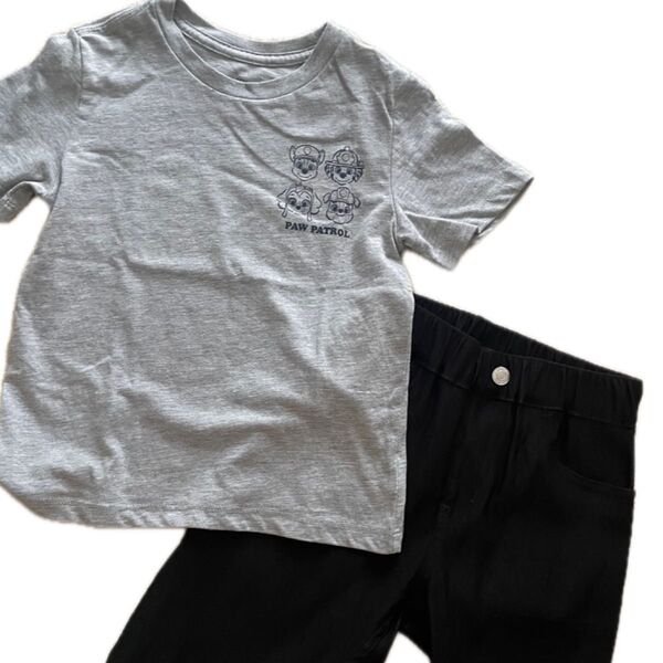 GAP Tシャツ キッズ パウパト&ブラックハーフパンツ しまむら セット