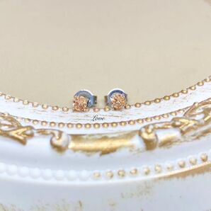 両耳ピアス シトリン ステンレスピアス 金属アレルギー対応
