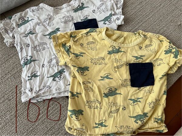 恐竜柄Tシャツ 2枚セット 100cm