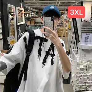 JUAS058メンズtシャツ ティーシャツ韓国風 五分丈袖 丸首 大きいサイズ ゆったり 英文字 夏