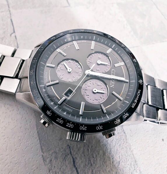 【ジャンク品】CITIZEN シチズンメンズ腕時計 アクセサリー おしゃれ カジュアル ブラック 黒