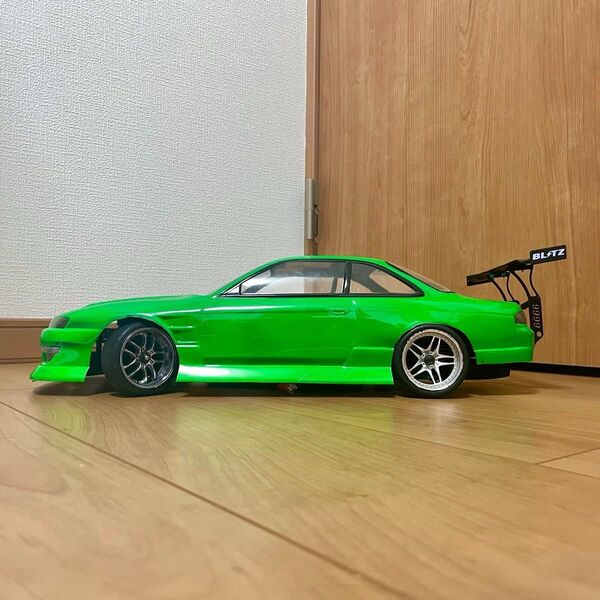 ★送料無料★最終価格 ★RC 1/10 S14 シルビア ボディ ドリフト仕様 ドリパケ yd2 tt01tt02 ウイング付