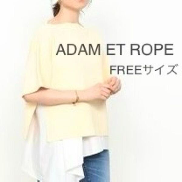 【美品】ADAM ET ROPE サイドスリットアシンメトリープルオーバー