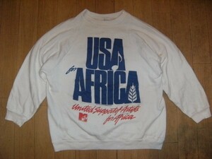 昭和レトロ USA製品 非売品★プロモーション 1985年★USA FOR AFRICA / WE ARE THE WORLD トレーナー マイケルジャクソン シンディローパー