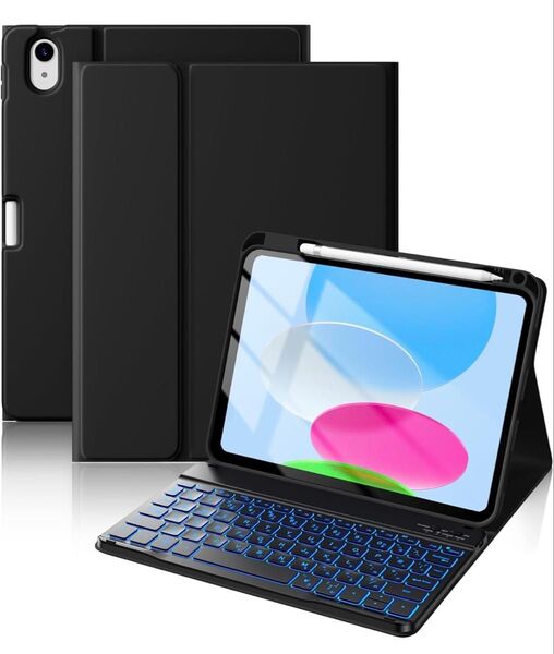 HETHOT iPad用 キーボード付きケース A16 第11世代/第10世代 JIS日本語配列 ペンホルダー Bluetooth