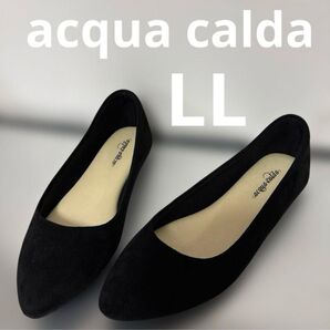 LL=25.0~25.5cm/4E ポインテッドフラットシューズ ワイズ4E