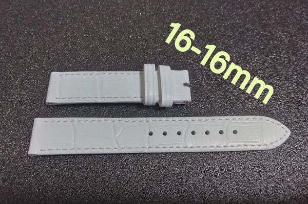 【未使用】 16mm 腕時計ベルト バンド クロコ型押し バンビ アビエ 加工品