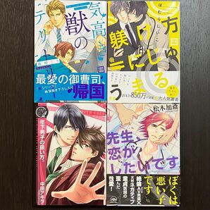 BLコミック 4冊セット まとめ売り【気高き獣のテリトリー、躾け方=にじゅうまる、年下男子の扱い方。、先生、恋がしたいです】