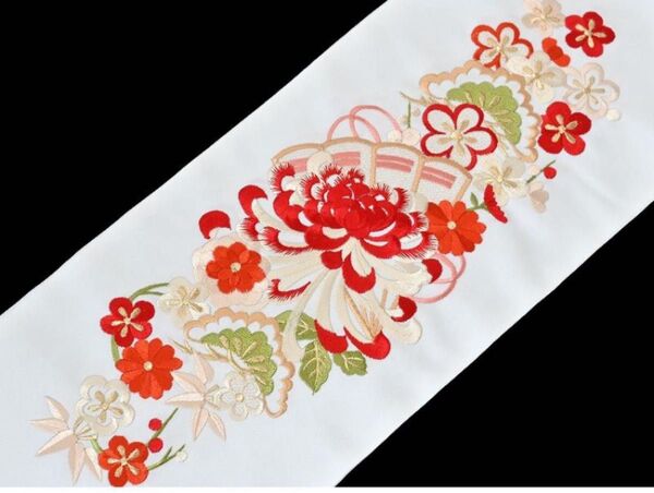 刺繍半衿 乱菊 シルエリー 金刺繍入 着物 振袖 成人式 結婚式 半襟 和装小物
