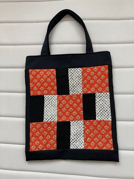ハンドメイド パッチワークトートバッグ 絞り