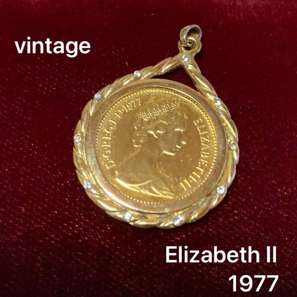 ヴィンテージ Elizabeth II エリザベス2世 ゴールドコインネックレス
