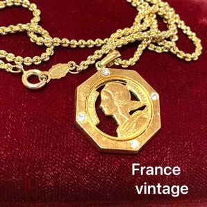 ヴィンテージ フランス コイン ゴールドネックレス