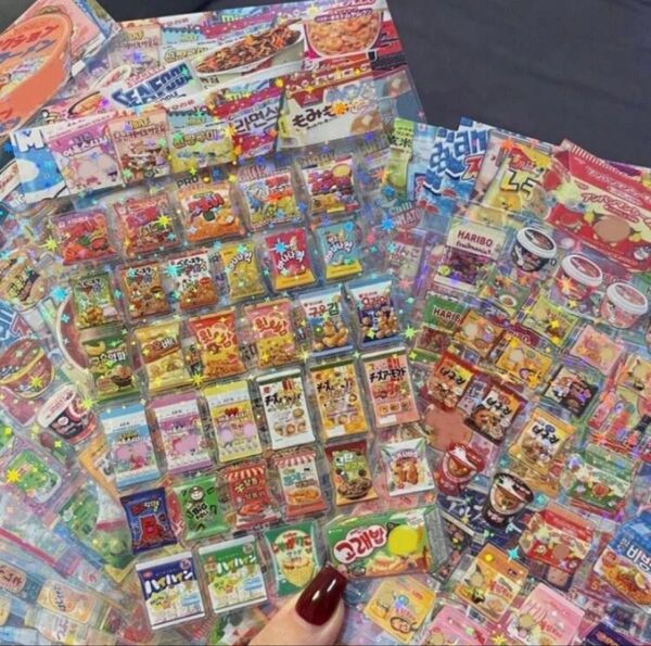 24時間以内発送 ミニチュア食品シールホログラムPET防水シール 3枚値下げ×
