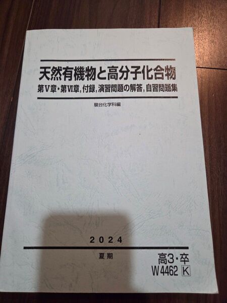 駿台 夏期講習 テキスト 天然有機物と高分子化合物
