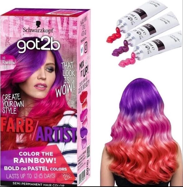 got2bカラークリームレインボーレッド ヘアカラー派手髪