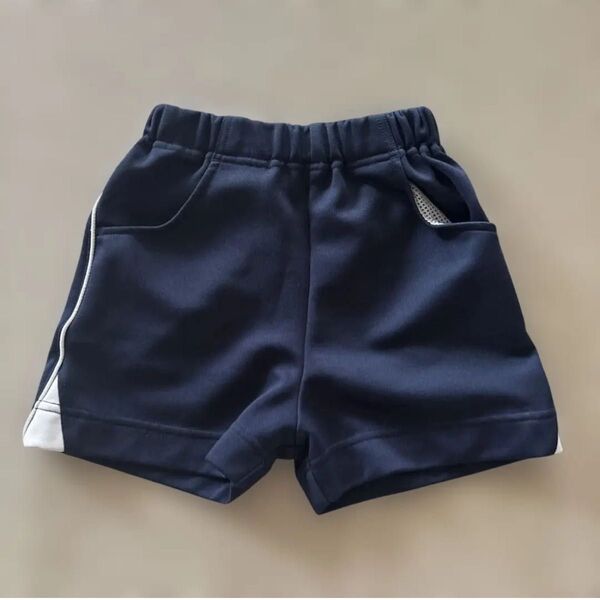 子ども 体操服 ズボン 紺色 110cm キッズ 短パン ジャージ ショートパンツ