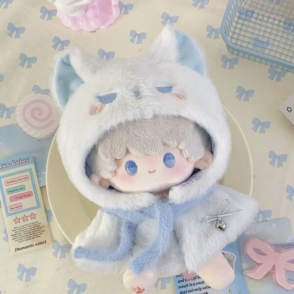 猫耳フード付き ぬいぐるみ用お洋服 20cm対応 ふわふわ