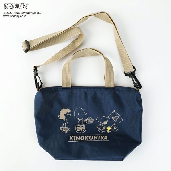 新品未開封 PEANUTS×紀ノ国屋コラボ ショルダー付ミニバッグ ネイビー