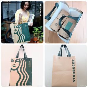 新品韓国限定■スターバックス トートバッグ/エコバッグ 防水ショプバッグ ショッピングエコバッグ ギフト袋 日本未発売