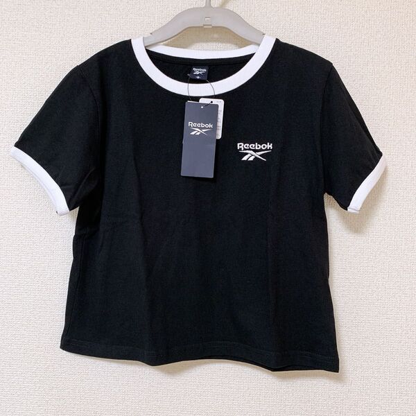 しまむら Reebok リーボック コラボ リンガーTシャツ Tシャツ 半袖 ショート丈 ブラック 黒 新品未使用 タグ付き