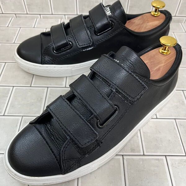 【converse 】コンバース オールスタークップ v3oxベルクロレザー24cm ブラック スニーカー