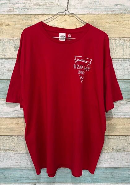 090 USA 古着 Hanes ヘインズ 赤 レッド Tシャツ メンズ 2XL