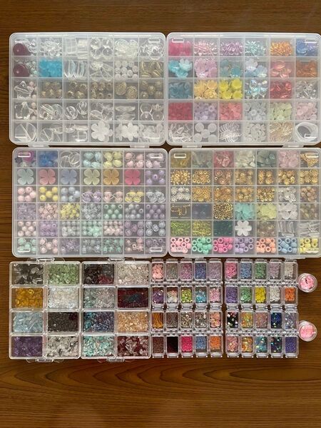 ハンドメイドパーツ200種★ケース入りセット●まとめ売り天然石ハンドメイドパーツ