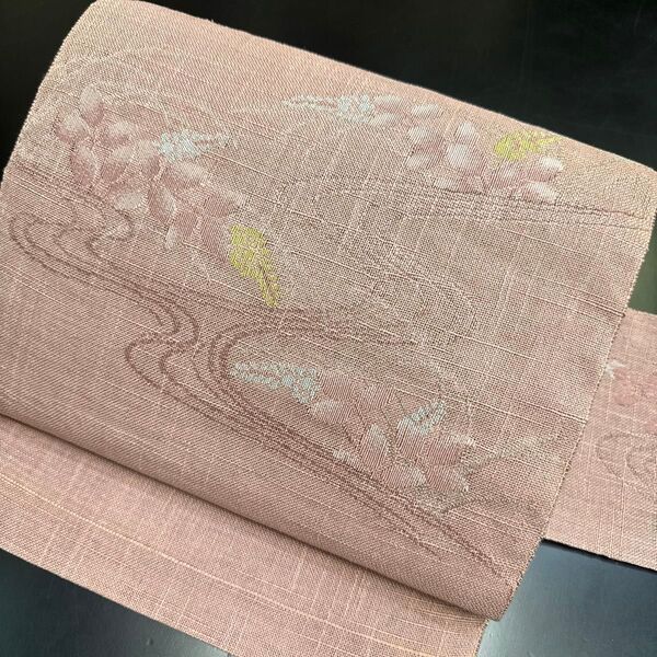 7-45 夏帯 名古屋帯 九寸 美品 正絹 着物 名古屋仕立て