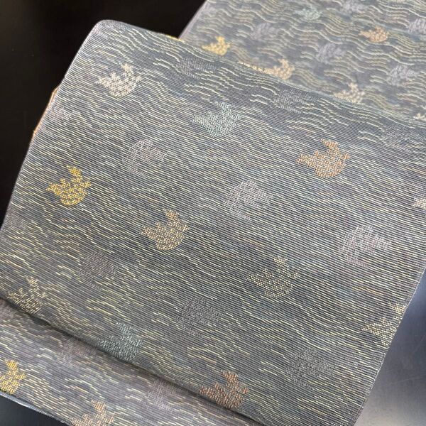 7-52 夏帯 夏物 開き名古屋帯 美品 正絹 着物