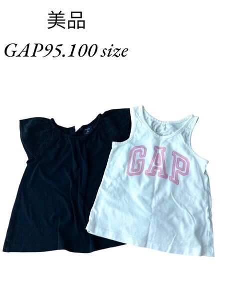 GAP ノースリーブ半袖トップス 2枚セット 2years/3years 女の子 白 紺 可愛い タンクトップ 女の子 ホワイト