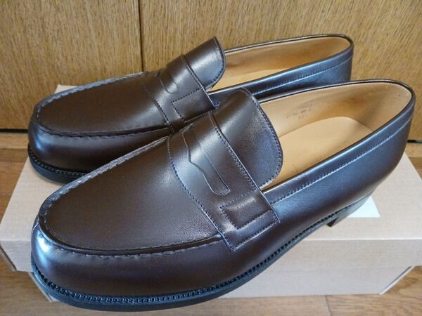 ★新品未使用 国内正規品 J.M.WESTON 180ローファー ハーフラバー ビンテージスチール付 チョコレートブラウン 6E