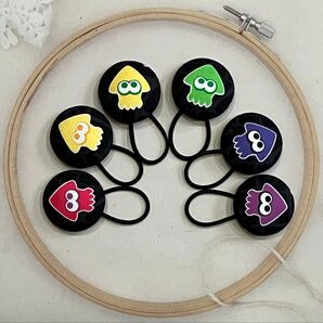 スプラトゥーン スプラトゥーン2 Splatoon イカ くるみボタン ヘアゴム 6個セット