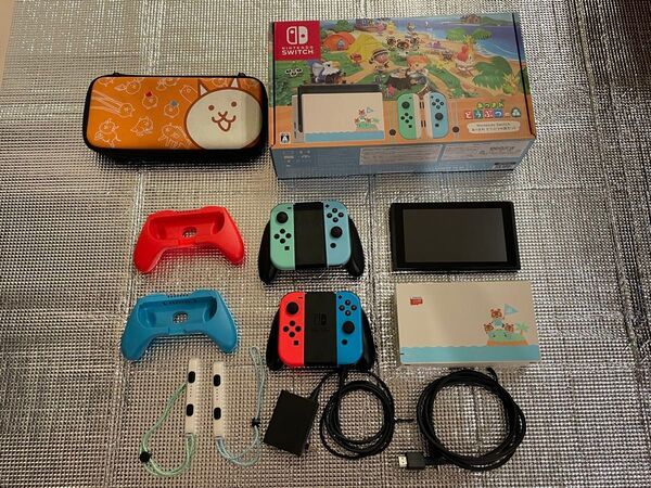 Nintendo Switch あつまれどうぶつの森デザインセット 本体 収納ケース SDカード付 ※あつ森ソフト無し