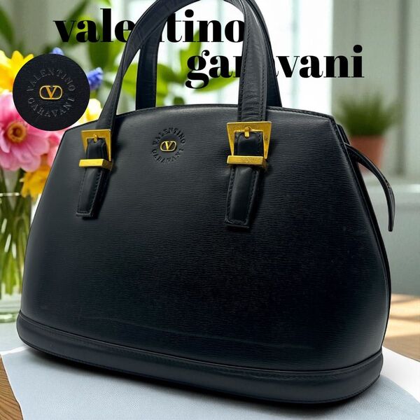 VALENTINO GARAVANI ヴァレンティノガラヴァーニ ハンドバッグ ロゴ ブラック ゴールド 0833