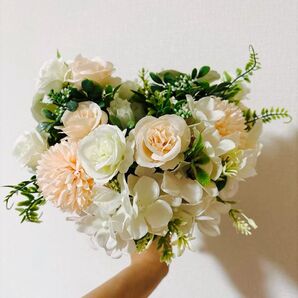 【最終値下げ】アレンジメントブーケ 造花 花束 ウェルカムスペース ウエディングブーケ 結婚式 前撮り 花材 バラ DIY