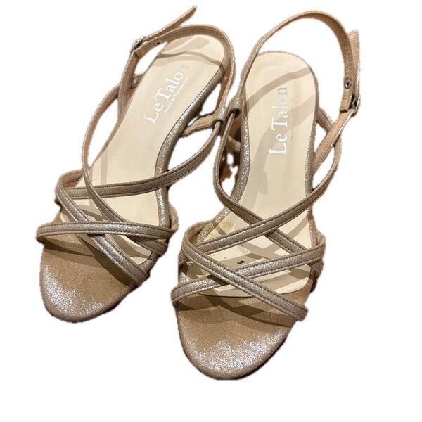 【最終値下げ】値下げルタロン Le Talon クリアコンビネーションヒールサンダル SS 22.5〜23.0cm相当 シルバー