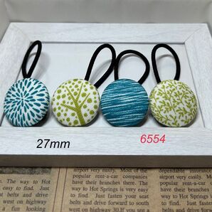 6554 くるみボタン ヘアゴム ハンドメイド
