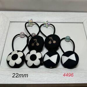 4496 くるみボタン ヘアゴム ハンドメイド