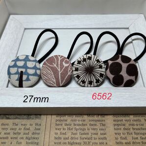 6562 くるみボタン ヘアゴム ハンドメイド