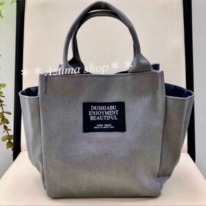 グレー ランチバッグ レディース ミニトートバッグ 帆布バッグ かわいい